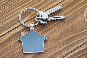 key chain with house symbol and key,Real estate concept
