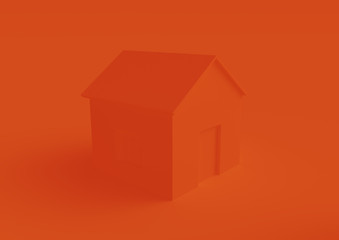 orange houses for real estate property industry, 3d illustration