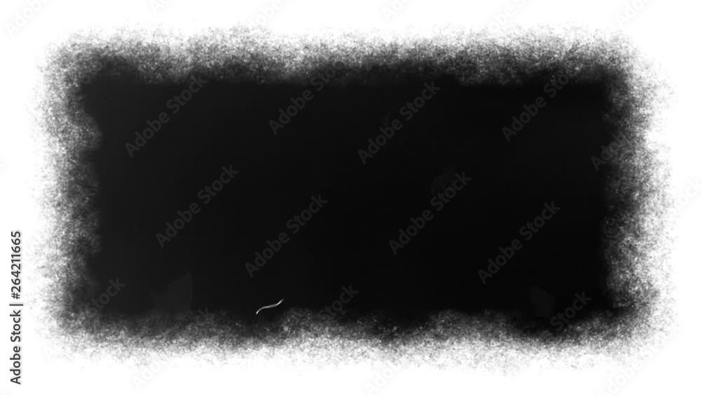 Poster retro film vignettes frame textured loop/ 4k animation of a vintage motion graphic with black and wh