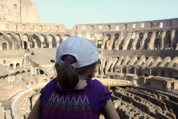 Child in Colosseum, Rome, Italy 