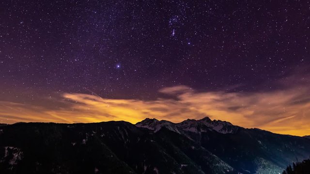 4K Timelapse Orion Constellation The Alps South Tyrol 3