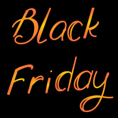 Black friday. Hand drawn lettering isolated on background. Vector