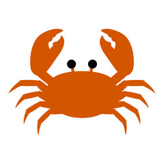 Red crab cartoon simple style.