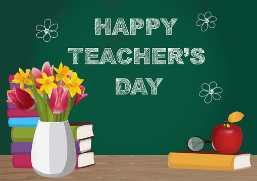 Happy teachers day. Vector illustration.
