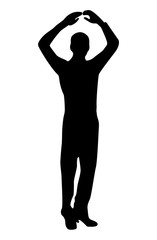 Man dancing sevillanas part 4. Silhouette in vector