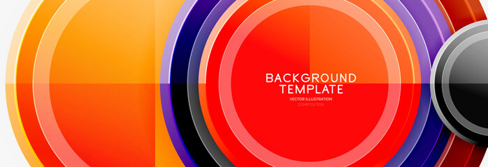 Circle geometric abstract background template for web banner, business presentation, branding, wallpaper
