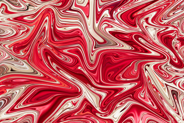 Liquid abstract pattern with red