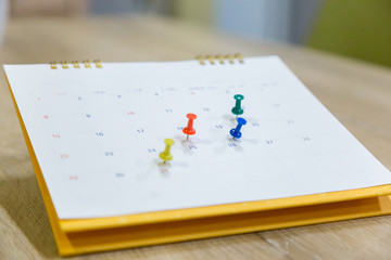 Calendar Event Planner is busy.calendar,clock to set timetable organize schedule,planning for business meeting or travel planning concept. - Image