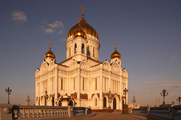 CATHEDRAL OF CHRIST THE SAVIOUR AT TWILIGHT MOSCOW RUSSIA