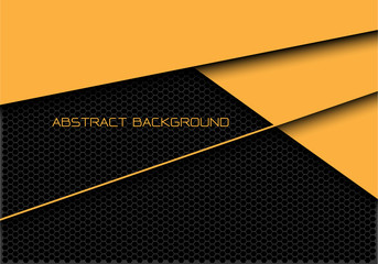 Abstract yellow dark grey hexagon mesh overlap with text design modern futuristic background vector illustration.
