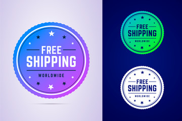 Obraz premium Free shipping label for fast delivery. Round tag for delivery services and online stores. Vector illustration