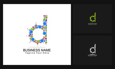 letter d concept design connection logo