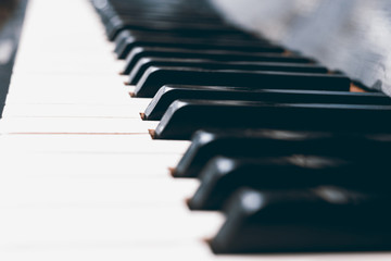 Fototapeta na wymiar Close up piano keys