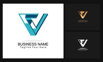 letter v concept design logo