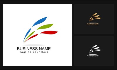 line colorful business concept design logo