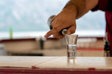 Irish creme liqueur in glass