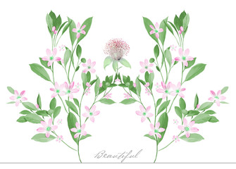 Watercolor set beautiful bouquets