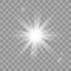 White shining vector sun