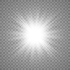 White shining vector sun