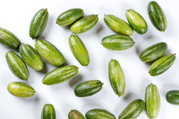 pointed gourd potol green vegetable on white background