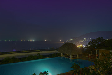 The bay in twilight time in Phuket, Thailand, Night life entertainment.