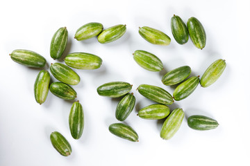 pointed gourd potol green vegetable on white background