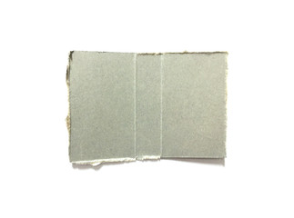 old torn black paper isolated on white background