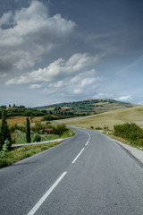 Panoramic views of Pienza, Tuscany, Italy