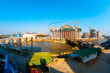 Skopje, Macedonia - november 2011. Skopje, Macedonia - november 2011. Construction of a new...