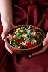 Salad with quinoa and tomatoes and parsley