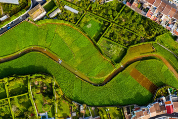 Azoren - Sao Miguel aus der Luft: Terra-Nostra-Park mit Thermalbad 