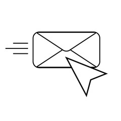send сursor and envelope mail outline icon