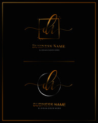 Initial D I DI handwriting logo vector. Letter handwritten logo template.