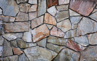 色付き岩の壁