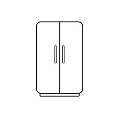 Two-chambered refrigerator outline icon. linear style sign for mobile concept and web design. Fridge with two doors simple line vector icon. Symbol, logo illustration. 