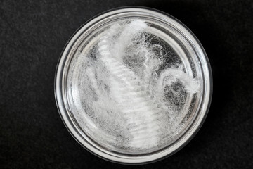 Close up picture of polypropylene fibers, selective focus.