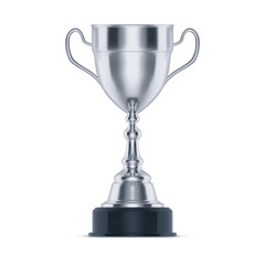 Realistic or silver sport trophy for second place.