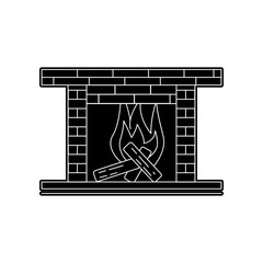 burning fireplace icon. Element of Winter for mobile concept and web apps icon. Glyph, flat icon for website design and development, app development