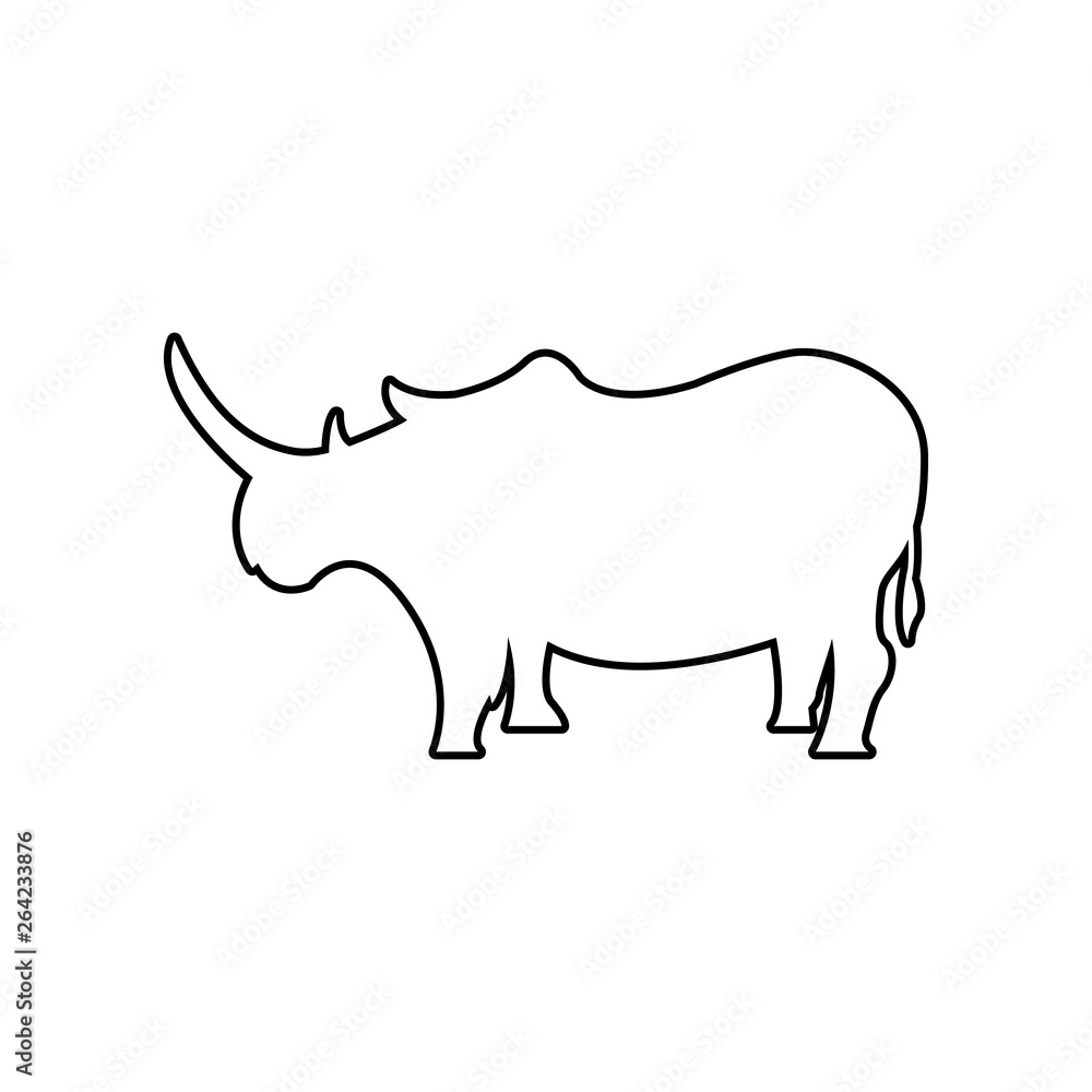 Poster silhouette of a rhinoceros icon. element of zoo for mobile concept and web apps icon. outline, thin 