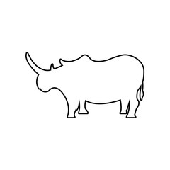 silhouette of a rhinoceros icon. Element of zoo for mobile concept and web apps icon. Outline, thin line icon for website design and development, app development