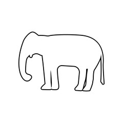 silhouette of an elephant icon. Element of zoo for mobile concept and web apps icon. Outline, thin line icon for website design and development, app development