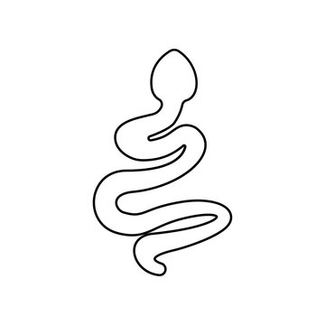 silhouette of a snake icon. Element of zoo for mobile concept and web apps icon. Outline, thin line icon for website design and development, app development