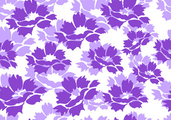 Fototapeta na wymiar Decorative seamless floral background with simple peony flowers on a white background.