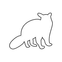 silhouette of opossum icon. Element of zoo for mobile concept and web apps icon. Outline, thin line icon for website design and development, app development