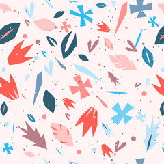 Materiał do szycia Terrazzo random floral seamless pattern.