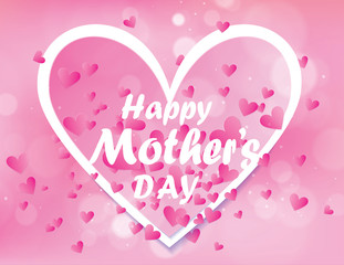 Happy mother's day layout design with love shape. Vector illustration.  Design layout template for poster, banner, menu, flyer, invitation, advertise, business card, promo, offer, sale. 