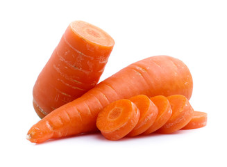 fresh carrots isolated on white background