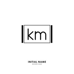 K M KM Initial logo letter with minimalist concept. Vector with scandinavian style logo.