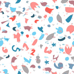 Materiał do szycia Terrazzo random spots seamless pattern.