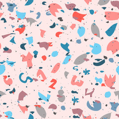 Materiał do szycia Terrazzo random spots seamless pattern.